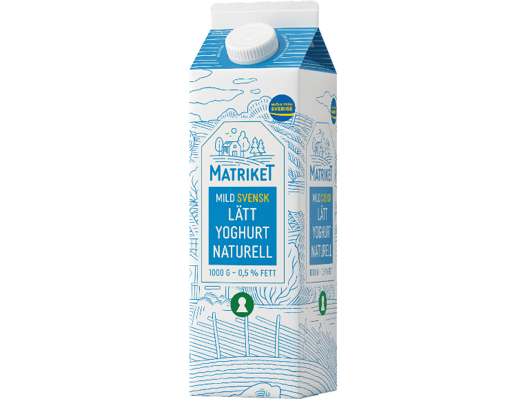 Matriket mild svensk lätt yoghurt naturell, 1000 g