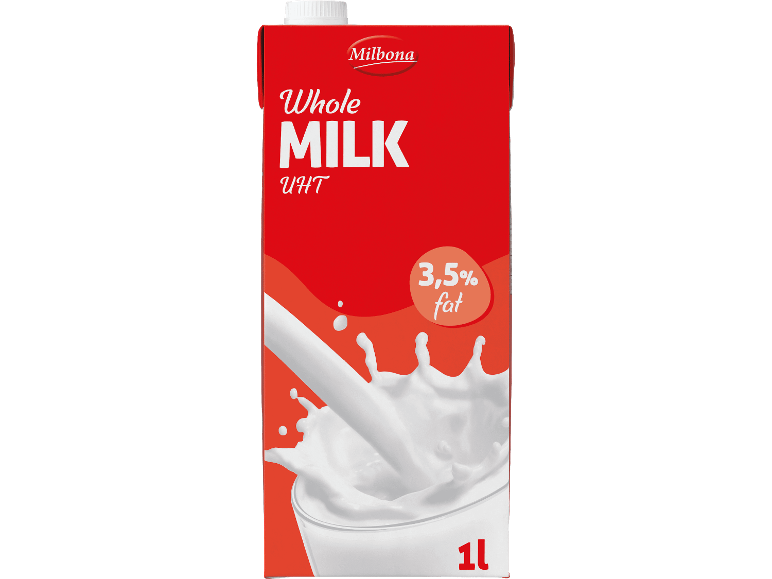 Milbona UHT standardmjölk 3,5 % fetthalt, 1 l