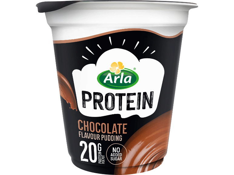 Chokladsmakande proteinpudding med 20g protein och inget tillsatt socker.