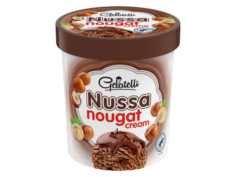 Chokladnougatglass med hasselnötter, Rainforest Alliance-certifierad.