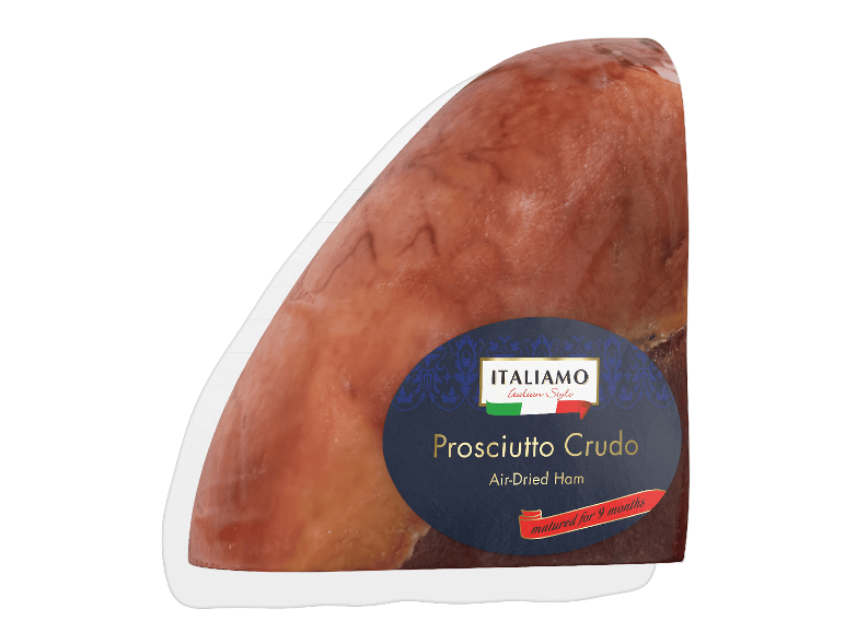 Italiamo Prosciutto Crudo lufttorkad skinka, lagrad i 9 månader.