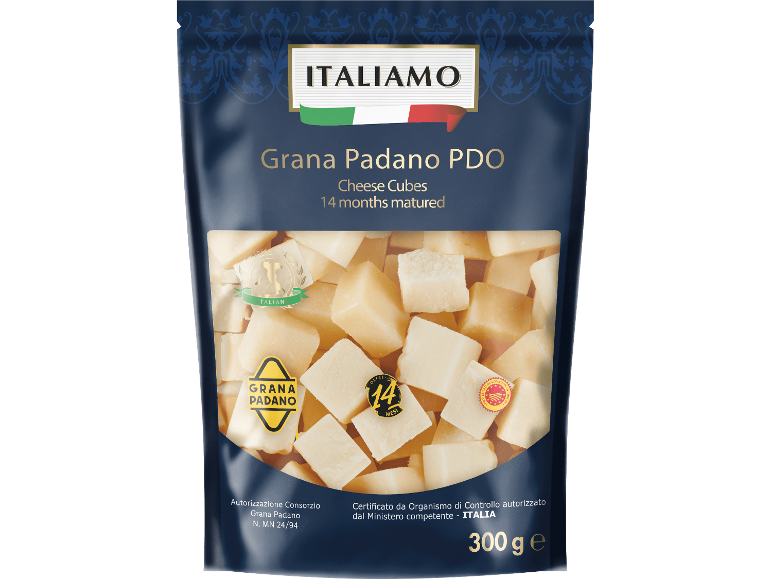 Italiamo Grana Padano DOP osttärningar, 300g förpackning