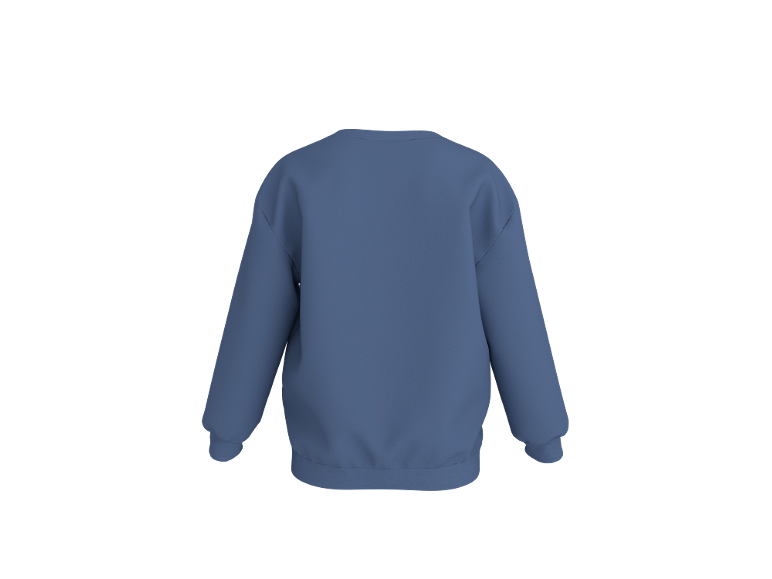 Blå långärmad sweatshirt, bakifrån
