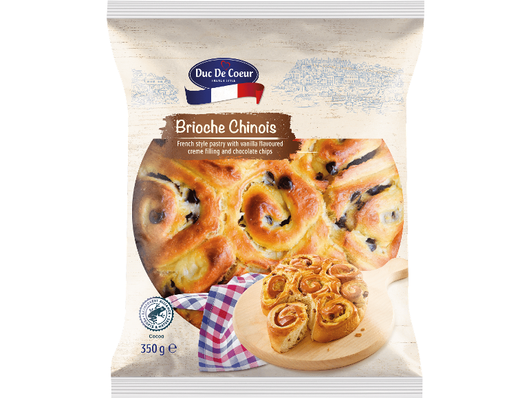 Brioche Chinois bakverk med vaniljkräm och chokladbitar, 350g