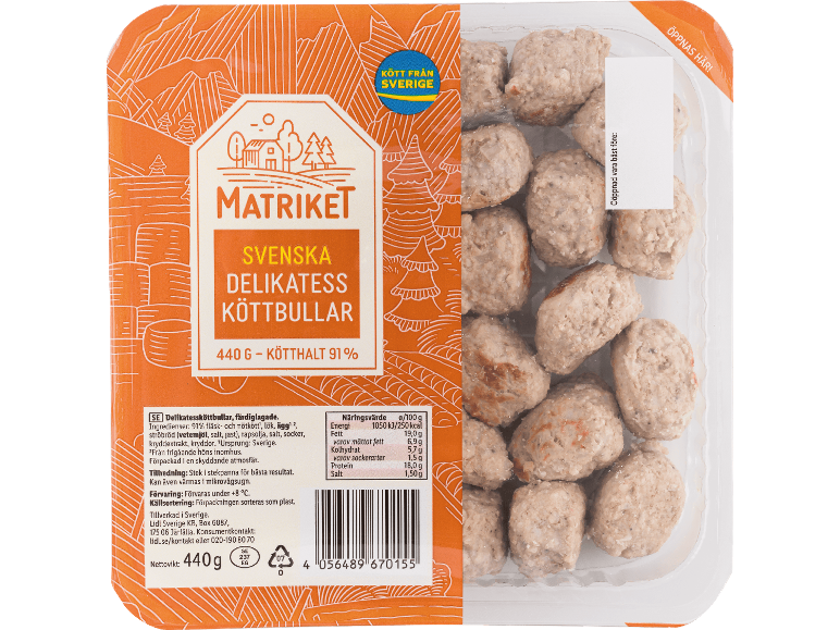 Matriket Swedish Delikatessköttbullar, 440 g
