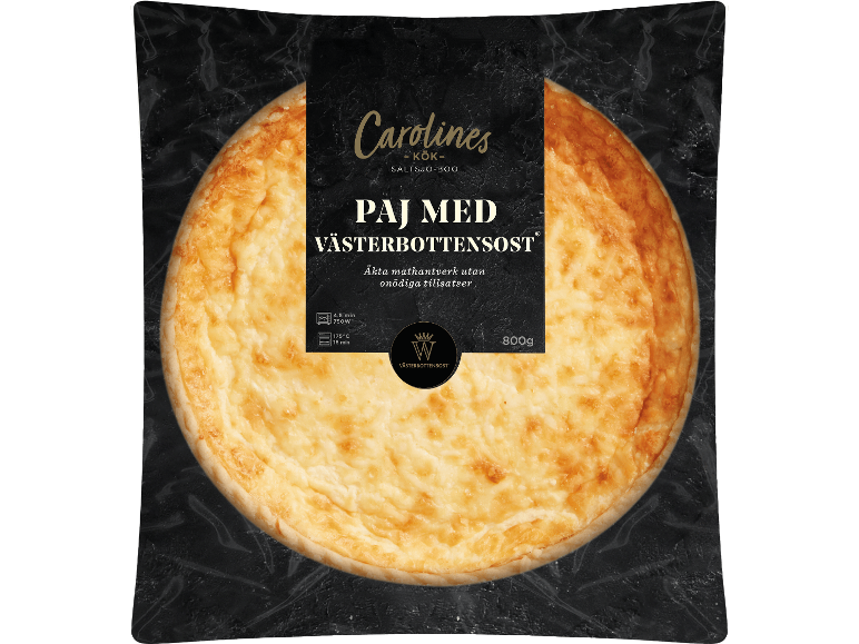 Paj med Västerbottensostsås, 800g, med tillagningsinstruktioner.