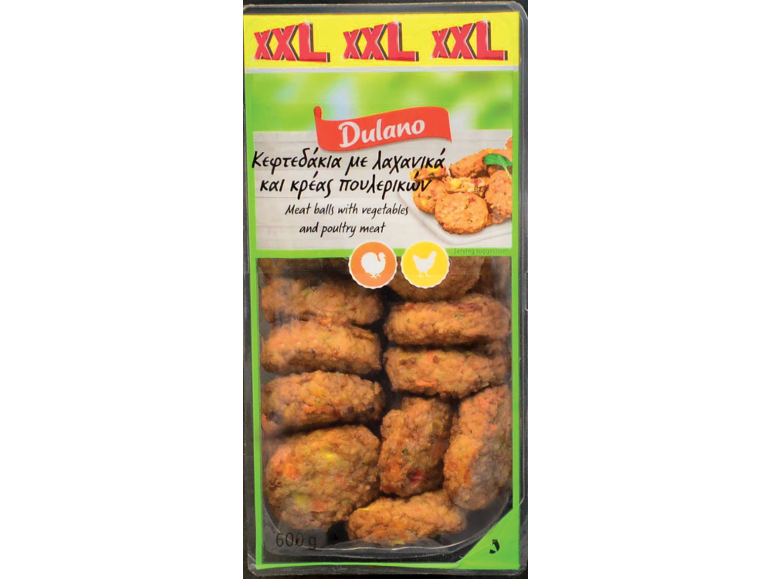 XXL köttbullar med grönsaker och fågelkött, 600g.