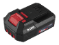 Svart 2.0Ah batteri med röda detaljer och X20V Team logotyp.