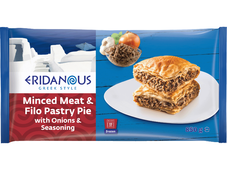Paj med köttfärs och filodeg med lök och kryddor, 850g, fryst