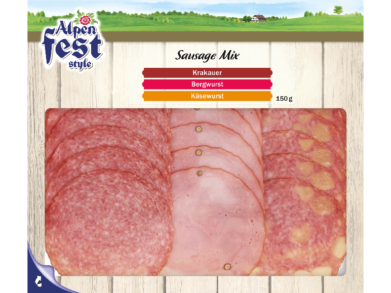 Korvmixbricka med Krakauer, Bergwurst och Käsewurst, 150g