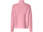 Rosa polotröja i grovstickad design.