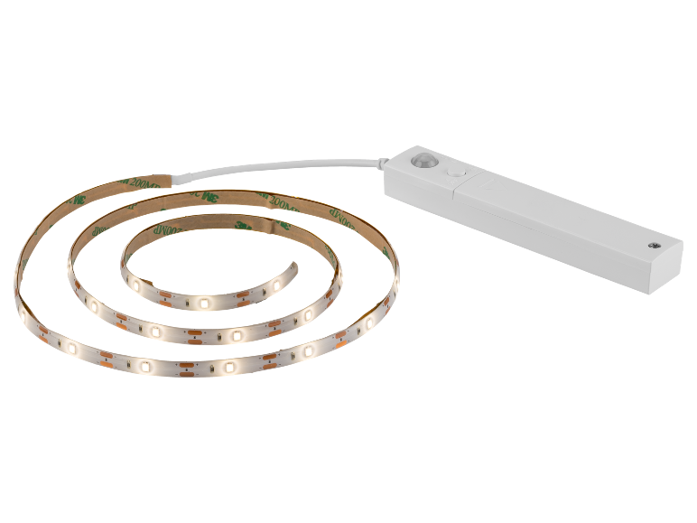 LED-list med rörelsesensor och vitt hölje.