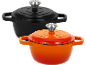 Silvercrest gjutjärnsgrytor: svart och orange.