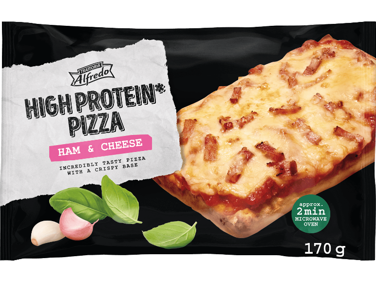 Trattoria Alfredo High Protein Pizza med skinka & ost, 170 g