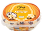 Banana split-glass i en plastbytta