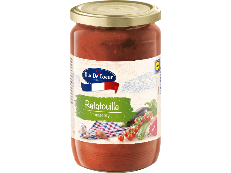 Burk ratatouille Provence-stil med grönsaker och kryddor.