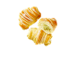 Tre söta bullar med grön fyllning och vit glasyr.