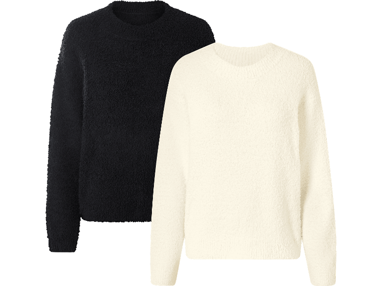 Esmara plyschtröjor för damer i svart och off-white