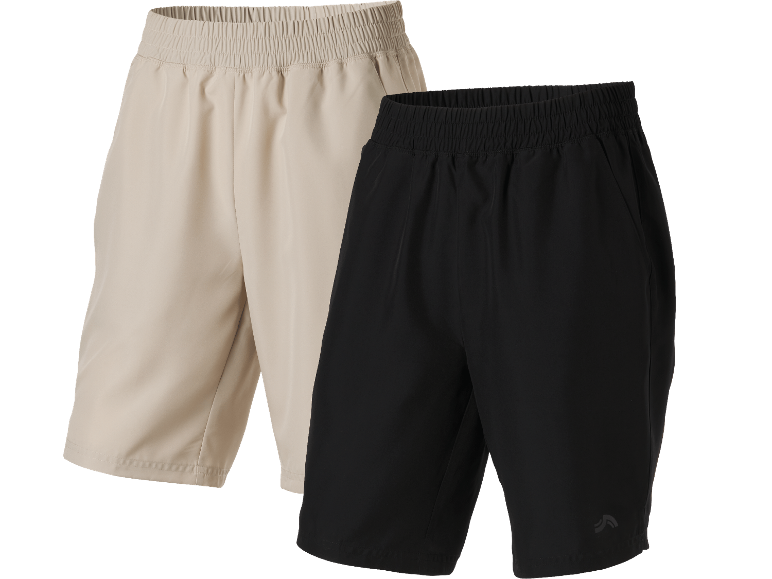 CRIVIT shorts i beige och svart med elastisk midja.