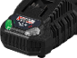 20 V batteri med laddningsindikator och texten «4,5 A max.»