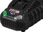 20 V batteri med laddningsindikator och texten «4,5 A max.»