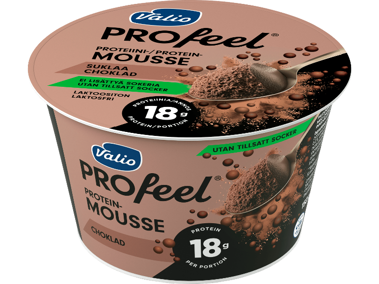 Choklad proteinmousse, utan tillsatt socker och laktosfri.