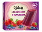 Jordgubbs- och blåbärsglasslåda med 6 stycken, 360 ml / 384 g.
