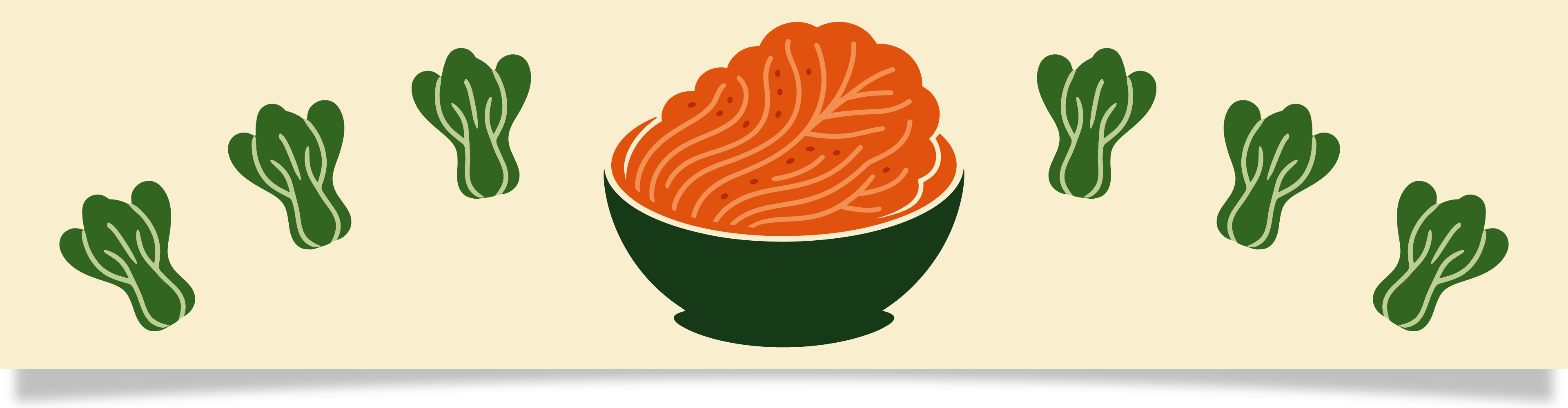 En skål med kimchi omgiven av pak choi-blad.