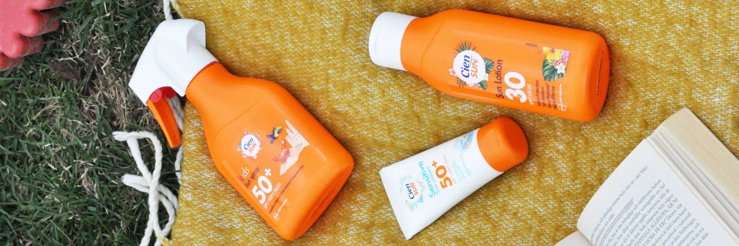 Cien Sun solkräm och spray, SPF 30 och 50+.