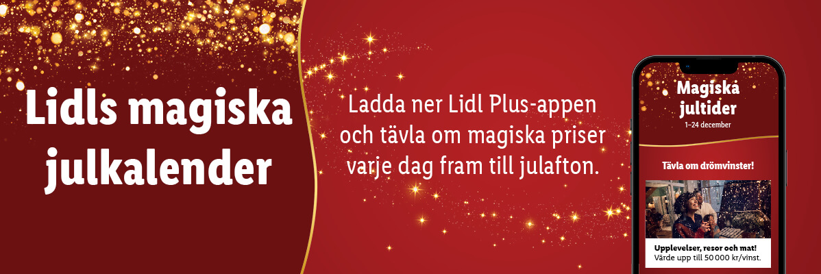 Lidls magiska julkalender: Vinn priser i Lidl Plus-appen.