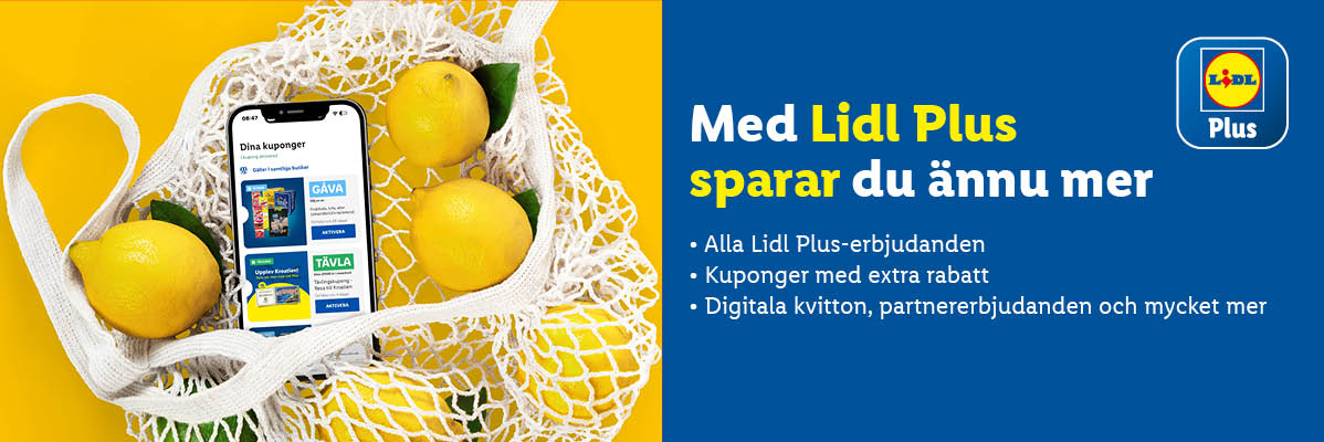 Lidl Plus: app med kuponger, erbjudanden och digitala kvitton.