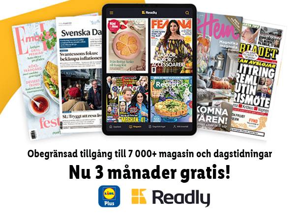 Testa Readly i 3 månader gratis