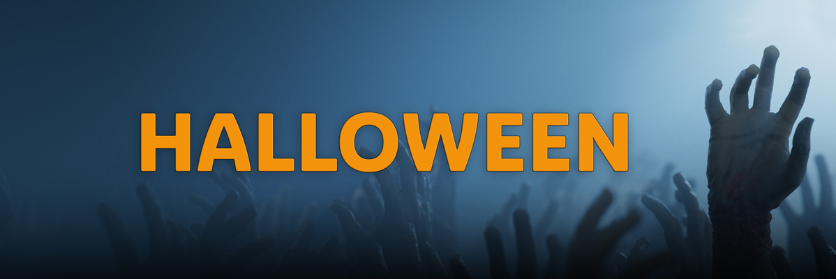 Halloween: zombiem händer i dimma.