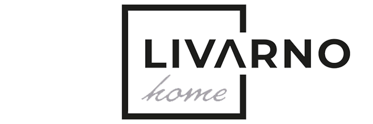 Livarno Home-logotyp: Monokrom design, geometrisk stil.