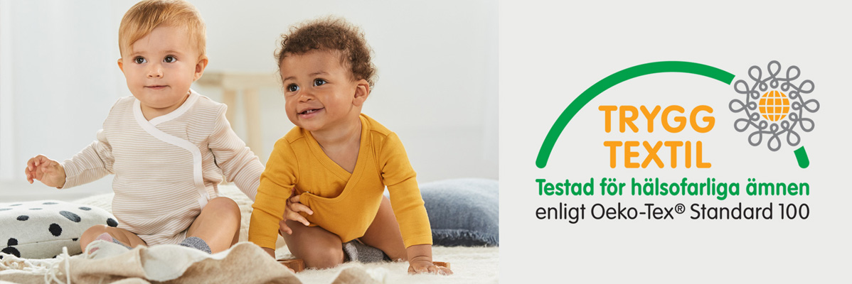 Babybodys, minimalistisk stil, Oeko-Tex Standard 100 certifierade.